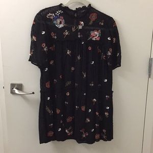 Black sequined floral Zara dress